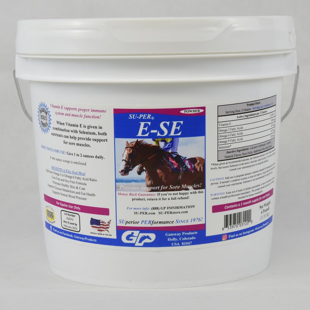 SU-PER E-Se Cai supliment antioxidant - Vitamina E & Seleniu pentru suport musculare Sore - 4 Lire, (2 ambalaj)