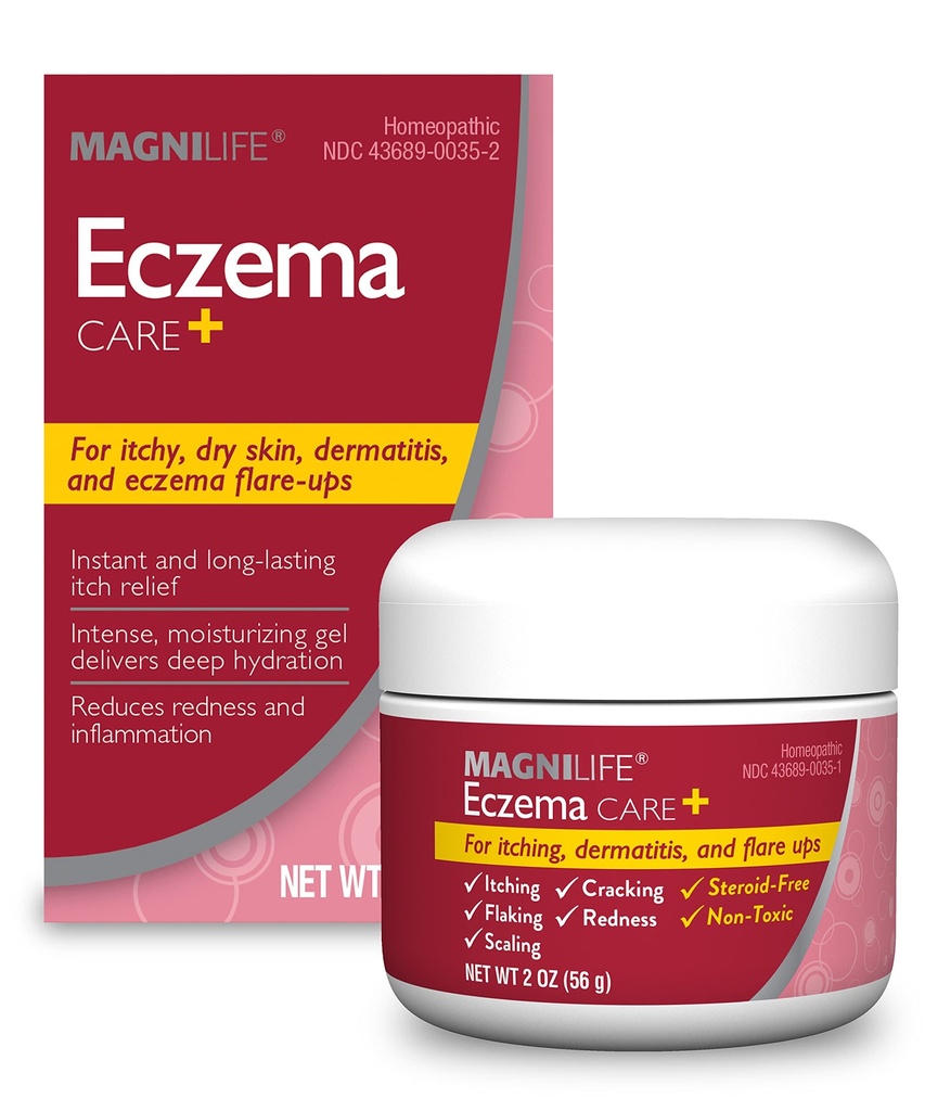 MagniLife Eczema Care+, hidratare Gel pentru mâncărime, piele uscată, Ultima ușurare pentru dermatită și Eczema Flare-Ups - Ingrediente naturale Aloe, Calendula și ulei de copac ceai - Steroizi-Free, Paraben-Free - 2 oz