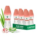 Suc de Aloe vera (Aromatizat cu piersici) cu pulpă de aloe pură mai mare și grasă (6 Pachete) Suc pe bază de plante mare pentru hidratare și conține pastă mare de aloe. Este sănătos pentru adulți și copii