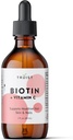 Picături lichide pure Biotin 10000mcg - Biotina (B7) Concentrație maximă pentru păr, piele și unghii - Vitamina C (8mg) - Femei și bărbați - 60 zile de aprovizionare / 2.0 Fl. (60ml)