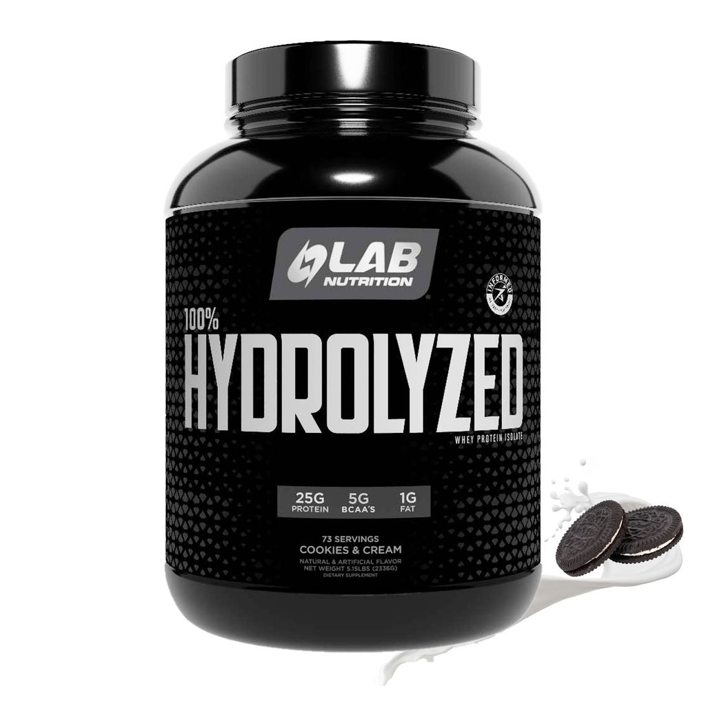100% Izolat de proteine hidrolizate Whey (5 Lire, cookie-uri și aroma Cream) 25gr de proteine, Build Muscle, Lean musculare de creștere, Digestion Easy, Gluten Free, Lactoză gratuit, Absorbare rapidă.
