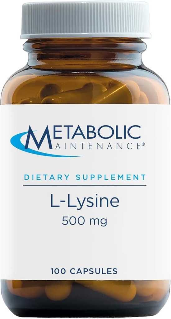 Întreținere metabolică L-Lysine - 500 mg Aminoacid Supliment, Vegan + Nu Fillers - Imun, Oase + Suport tesut Connectiv (100 capsule)