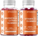 Magneziu vidamatic și vitamina D3 Gumies Combo - 60 Vegan Count fiecare