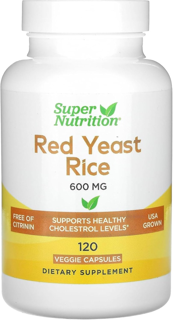 SuperNutrition Red Yeast Rice, 600 mg, 120 Veggie Capsule