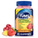 TUMS Plus Support stomac & greaţă, Supliment alimentar, Ginger Berry - 45 Conte