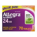 Allegra Adult 24-Hour Allergie comprimate de ajutorare, non-Drowsy Indoor and Outdoor Alergia Medicina, 180 mg Fexofenadină HCI Antihistamina Pilula, 70-conta