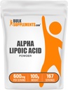 BulkSupplements.com Alpha Pulbere de acid lipoic - Supliment ALA, Supliment antioxidant - Gluten gratuit, 600 mg per Serving, 100g (3.5 oz) (Pachet de 1)