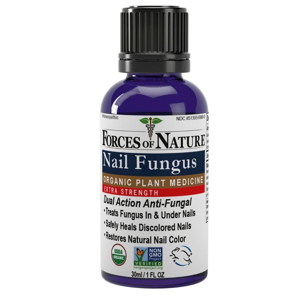 Forţe de Natură unghii unghii Fungus tratament Extra Putere, Organic Antifungice Restaurante Apariţia unghiilor de la picioare şi unghii, Homeopatic Medicina pentru unghii crăpate, uscate şi deteriorate, 1.0 FL OZ