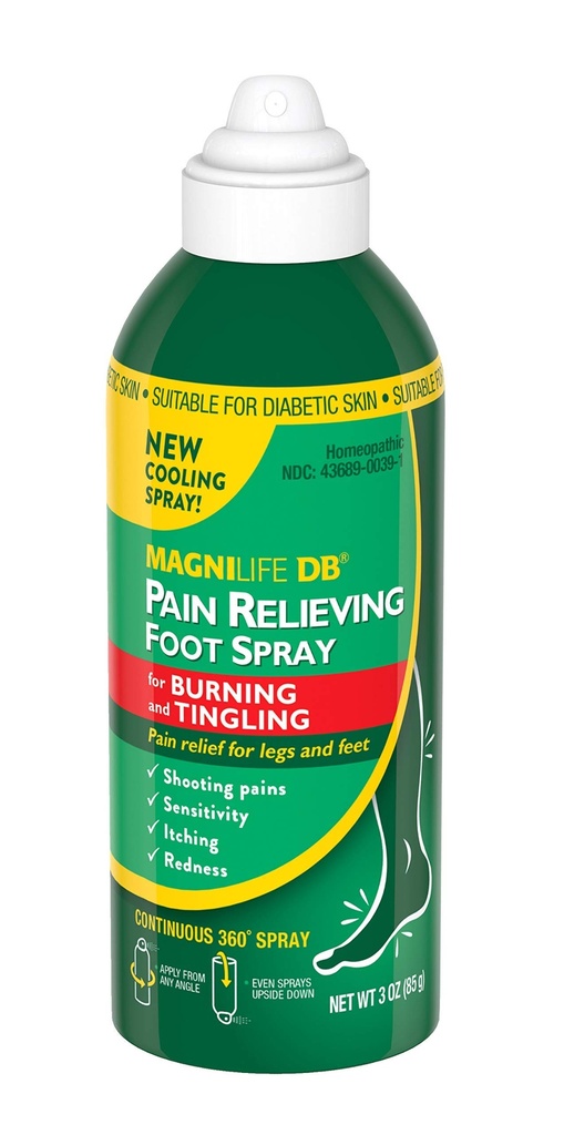 MagniLife DB durere ușurare Spray picior, natural de răcire durere de relief la Soothe Burning și furnicături, potrivit pentru pielea diabetică - 3 oz
