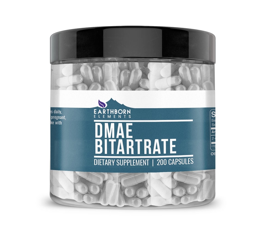 Elemente pământene DMAE Bitartrat 200 capsule, pure și nediluate, fără aditivi