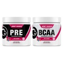 Honey Badger Pre Workout Powder & BCAA Amino Acids Powder Bundle 