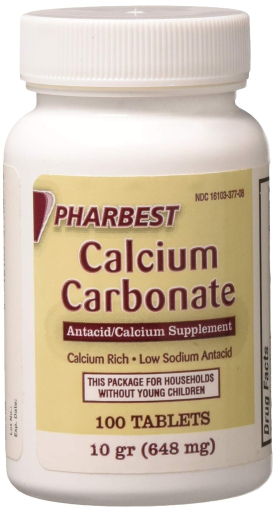 Pharbest carbonat de calciu Antiacid şi Supliment de calciu 10 cereale - 100 comprimate de HARBEST