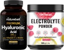 NatureBell capsule de acid hialuronic cu Biotin + vitamina C & electrolit hidratare pulbere Bundle Pack 