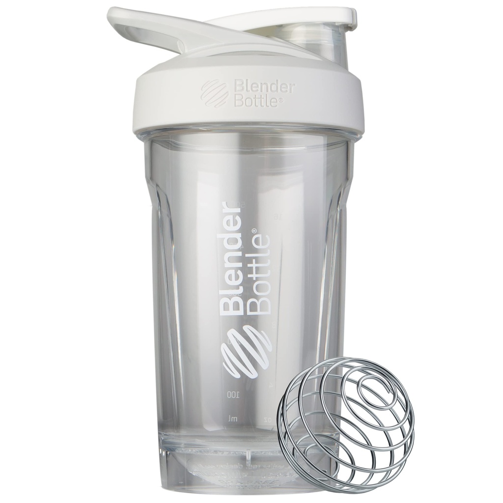 BlenderBottle Sport Shaker Sticla cu wire Whisk, 24-Ounce, alb 