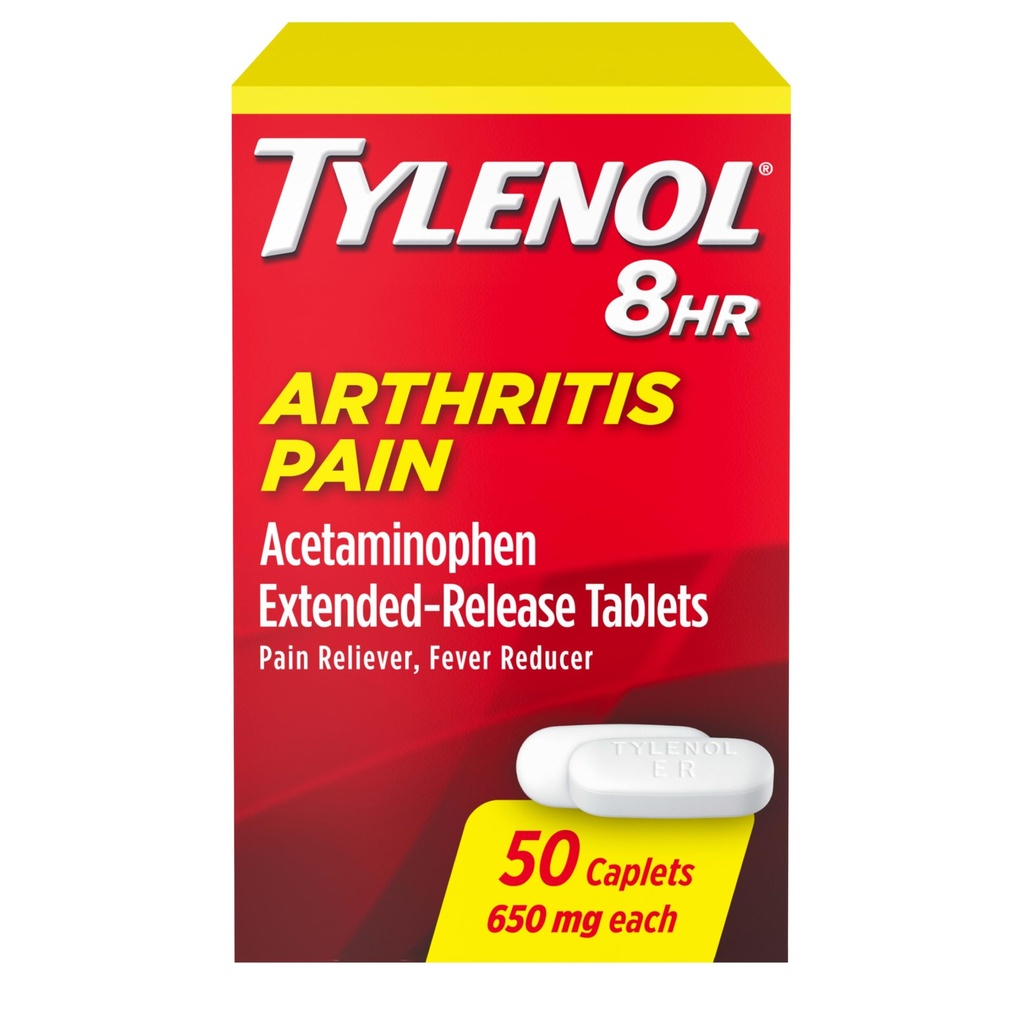 Tylenol 8 oră Durere de relief Artrita Extended-Release comprimate, 650 mg Acetaminofen, dureri articulare Relieiver & Febra Reductor Medicina, Durere orală Reliever pentru Artrită & Durere articulară, 50 Conte