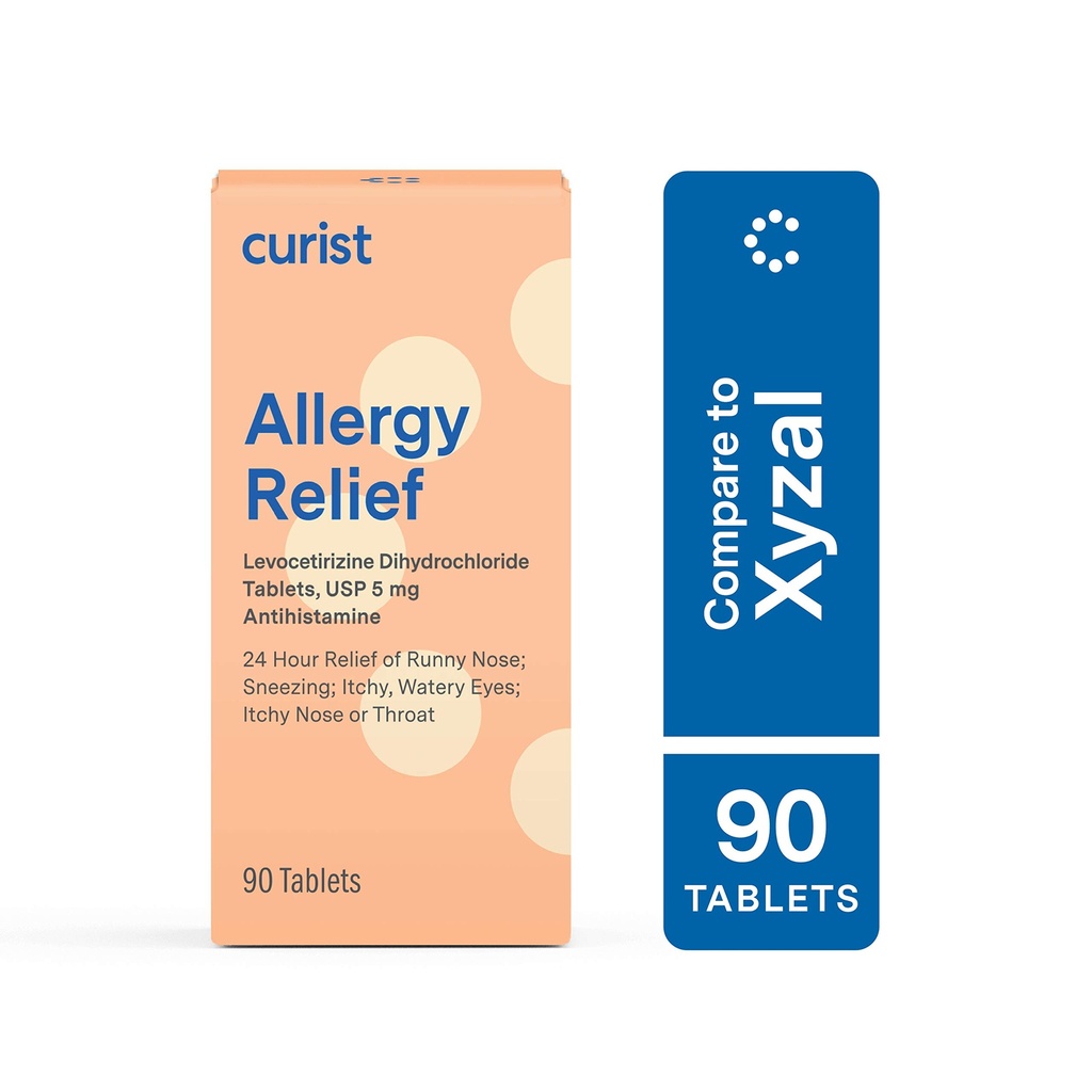 Curist - Generic Xyzal Levocetirizină 5 mg - (90 comprimate) - Medicamente pentru alergii, 24 ore Ajutor pentru alergii - Medicamente pentru alergii
