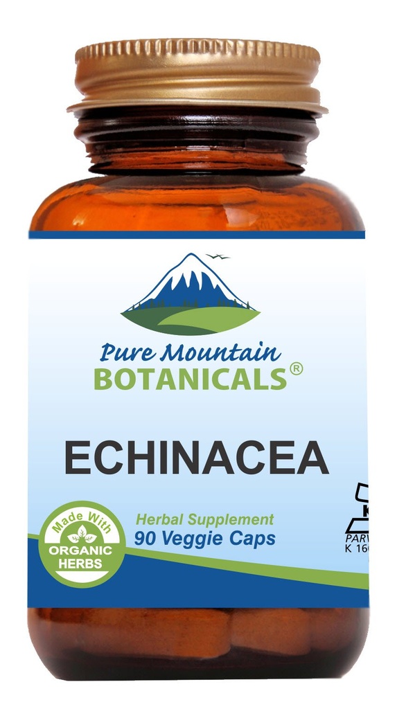 Capace pure de munte botanice Echinacea capsule - Kosher Vegan Caps cu 420mg Echinacea organică rădăcină
