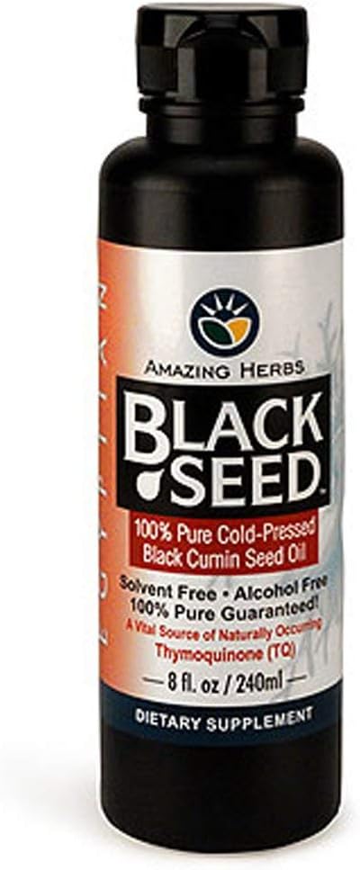 Herbs uimitoare Egiptean Black Seed Oil - Gluten Free, Non OMG, Cold presat Nigella Sativa SIDA în Digestive Health, Immune Support, Brain Function, Mild Flavor - 8 Fl Oz
