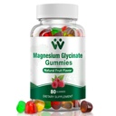 Gume de magneziu Glicinat 400 Mg, Gume de magneziu fără zahăr pentru copii și adulți cu L-Treonat, Calciu & Vitamine B6+D3, 80 Conte de magneziu Glycinate Gummy arome de fructe mixte
