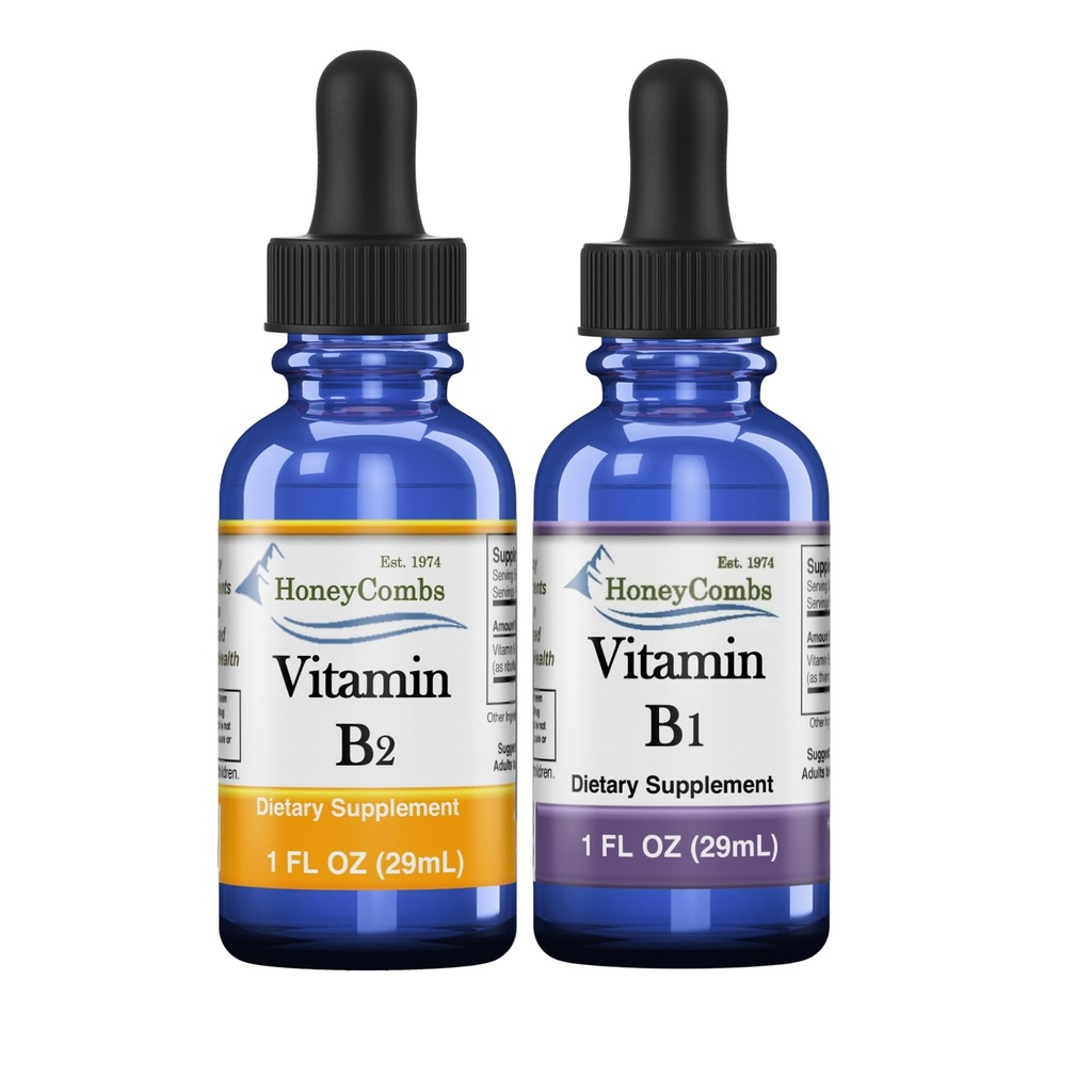 HoneyCombs High Potentcy Vitamina B1 (Thiamine) & B2 (Riboflavină) picături 