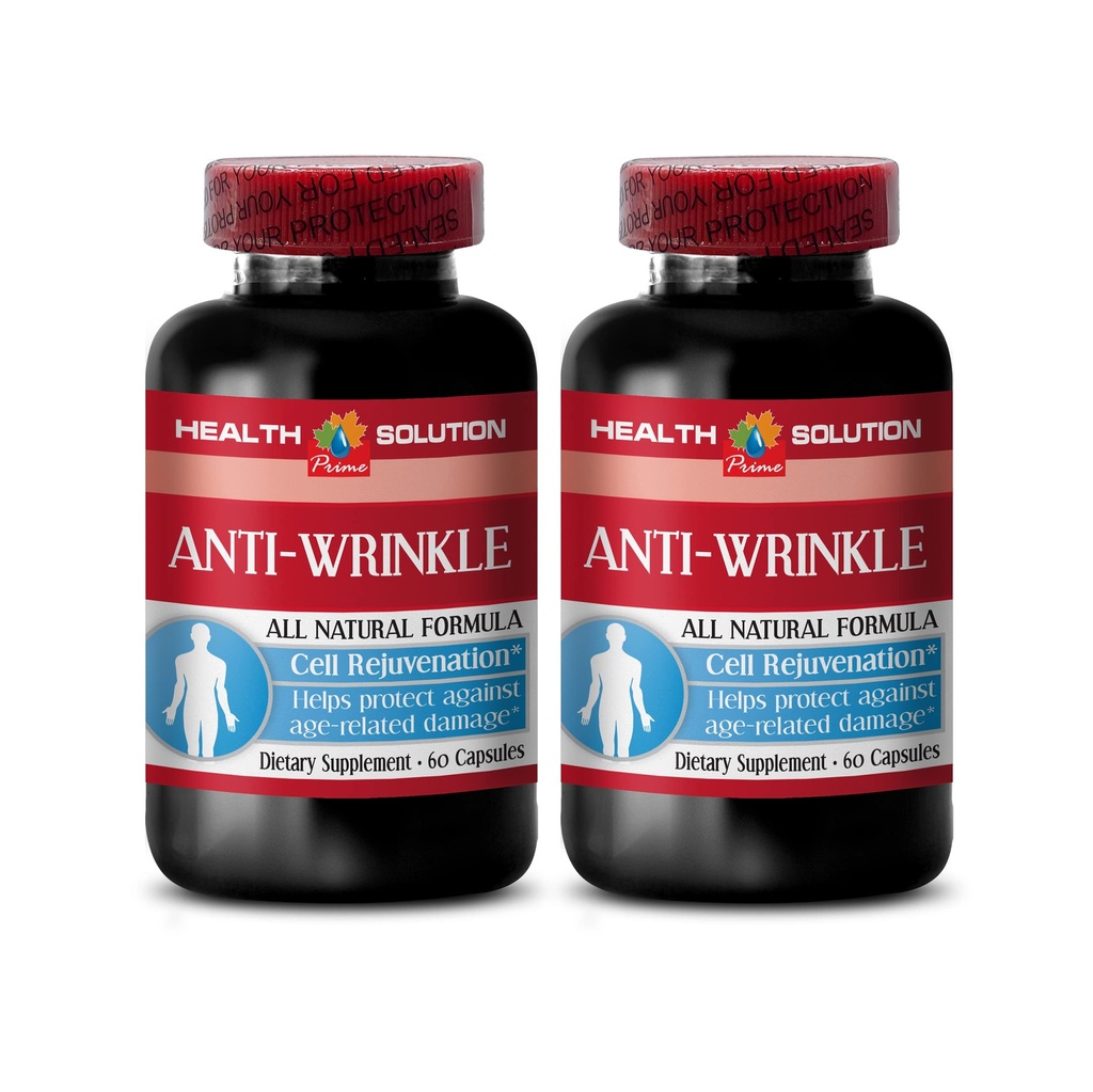 anti capsule riduri pentru fata - ANTI-WRINKLE COMPLEX - minerale cutanate, supliment anti-îmbătrânire, vitamina E colagen, ser anti riduri, acid lipoic alfa, anti riduri pastile pentru femei, 2 Bot 120 Caps
