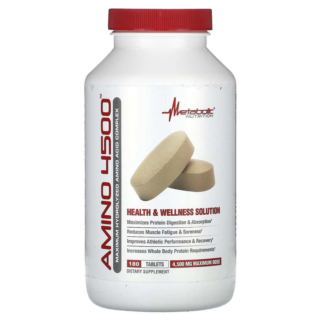 Metabolic Nutriţie Amino 4500 comprimate Potenţă maximă Aminoacid hidrolizat Complex 4500 mg (180)