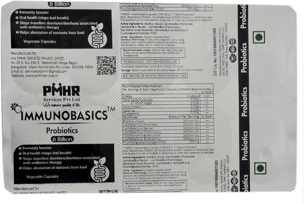 Capsulele pro şi prebiotic 6 miliarde CFU 