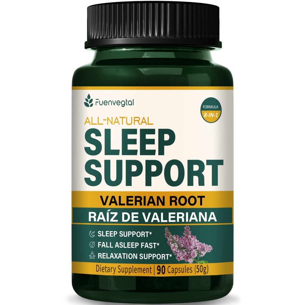 Extract de rădăcină de valeriană capsule de sprijin pentru somn, supliment de flori de pasiune pentru somn mai bun, se încadrează rapid somn și relaxare. Pastillas de Valeriana y Pasiflora para Dormir Profundamente. 90 Număr