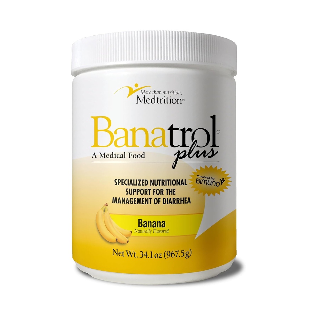 Banatrol® Anti-Diarecul natural cu prebiotice, Relief de diaree cronică, IBS, Diaree recurentă, Alimente medicale susţinute clinic, Neconsceptare, 90 Serviri (Banana)