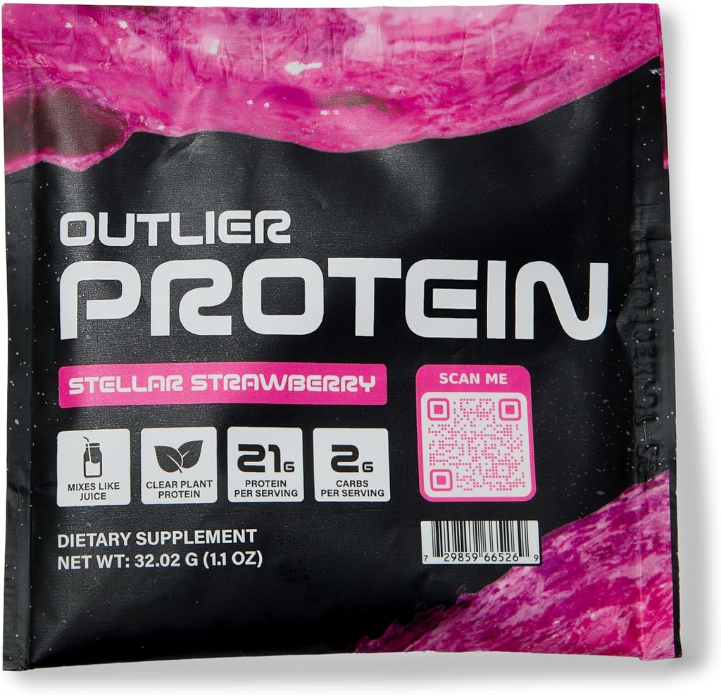 Plant based Clear Proteine Strawberry - Vegetarian & Vegan - Easy to Digest, Gluten Free, Sugar Free, Dairy Free, Soy Free (25 Pachete Single-Serving, Căpșuni)
