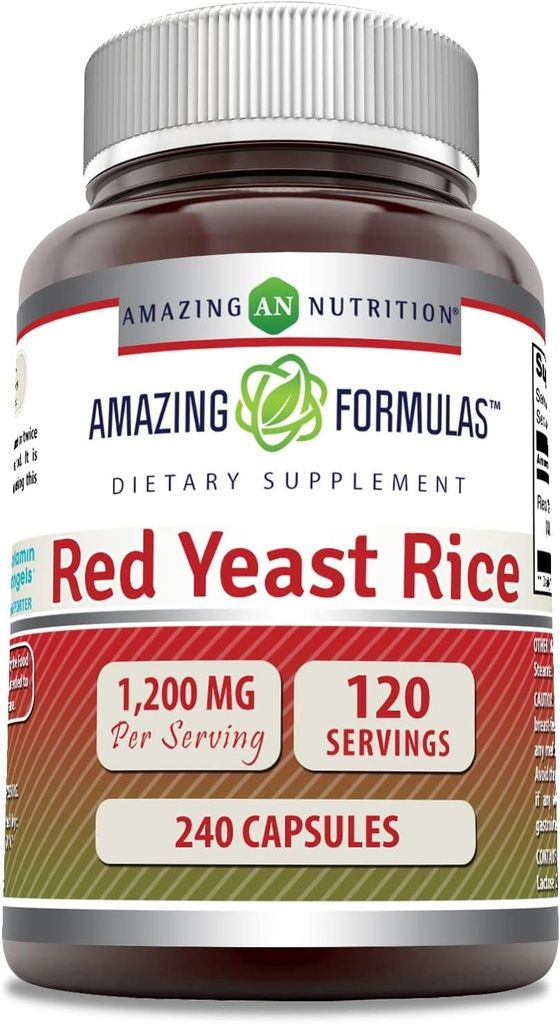 Amazing Formulas Red Yeast Rice 1200 mg per servind 240 capsule Supliment 