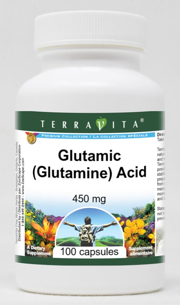 Acid glutamic (glutamin) - 450 mg (100 capsule, ZIN: 51331)