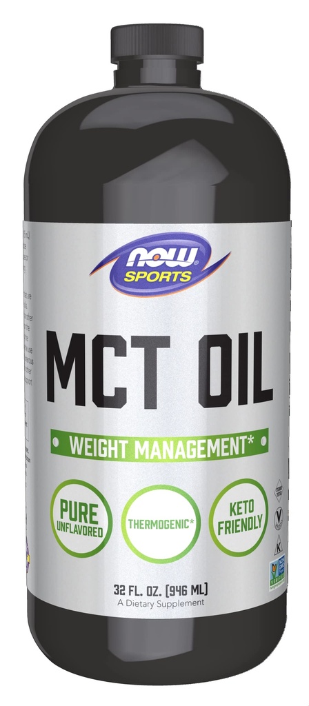 Now Foods Sports Nutrition, MCT (Mediu-lanț trigliceride) Ulei 14 g, Greutate de management, lichid, 32-Ounce
