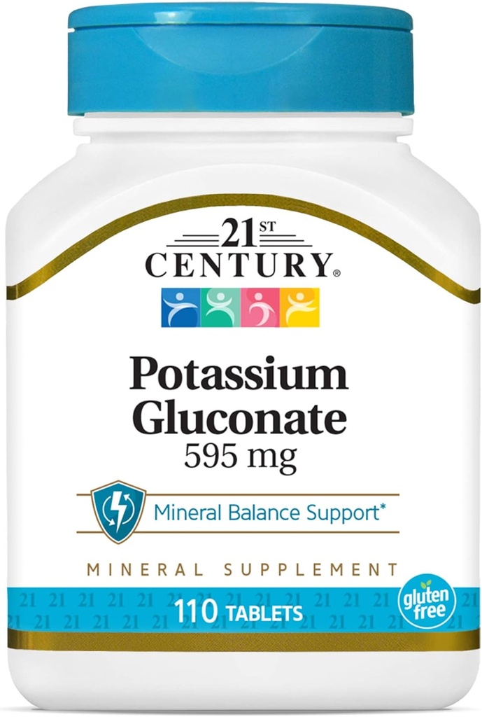 21st Century Potasic 595 mg Tablets, 110 Count (Pachet de 3)