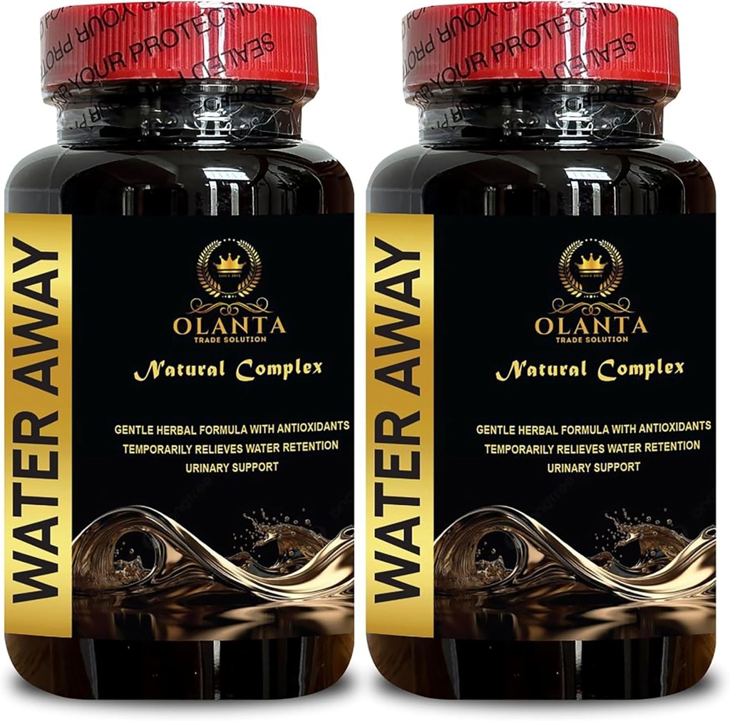 Water Away Supplement - Premium Fast Acting Bloating, Helps Reduce Gas Relief & Water Retention, Supports Elimination of Water, Fluid Balance - 2 Bottle 120 Capsules
