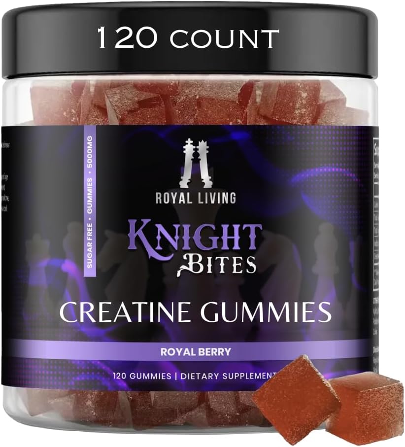 Creatură fără zahăr Monohidrat Gume 5g pentru bărbați și femei, Masticuri Creatină Monohidrat pentru creștere musculară & recuperare, Vegan, Aroma de mixberry, 120 Conte