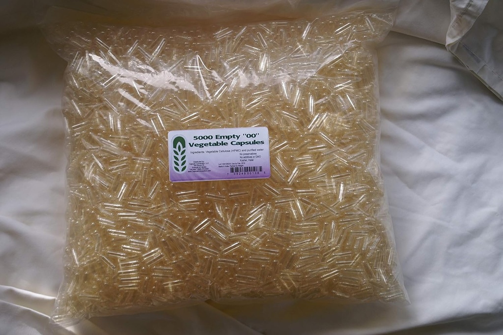 Conexiune cu ridicata capsule vegetale goale vrac "00" Dimensiune, Vegan & Vegetarian (5000)