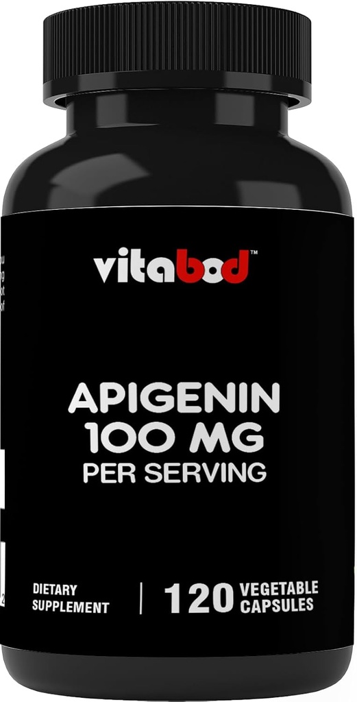 Apigenin 100mg per Serving - 120 Capsule vegetale - Extract de plante crude din flori de mușețel - Neobicei de formare 