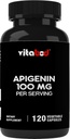Apigenin 100mg per Serving - 120 Capsule vegetale - Extract de plante crude din flori de mușețel - Neobicei de formare 