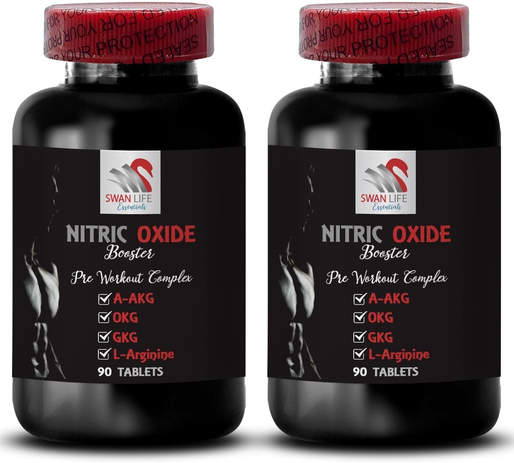 Alpha-ketoglutarat de calciu - NITRIC OXIDE BOOSTER - oxid de azot pulbere L-arginină, pompă musculară, Antrenament de rezistență, Forța de efort, boost sportiv, supliment GKG 2 flacon 180 comprimate