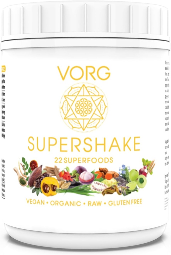 VORG SuperShake - Ultimate Superfood Mix, Nourish cu 22 Powerful Superfoods. Îmbunătăţeşte părul, pielea, sistemul imunitar, digestia şi funcţia mitocondrială 