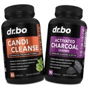 Suport Charcoal & Candi Cleanse activat - Pastile de nucă de cocos organică și pastile anti-crestere pentru gaze de stomac și balonare pentru bărbați Femei Copii - capsule de plante oregano și acid caprilic
