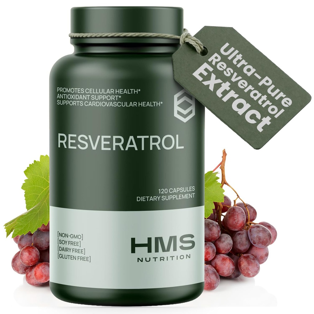 Resveratrol 1400mg 120 capsule mare potenta Trans-Resveratrol cu antioxidanti puternici Acai Seminte de struguri Ceai verde sustine sanatate celulara si cardiovasculara anti-Aging