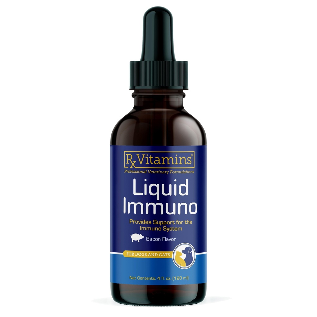 Rx Vitamine Immuno Câine lichid și Cat Suport Immun - Reishi supliment ciuperci pentru câini și pisici Plus L-Lysine - Suplimente ideale ochi, boostere imunitate pentru animale de companie - 4 oz