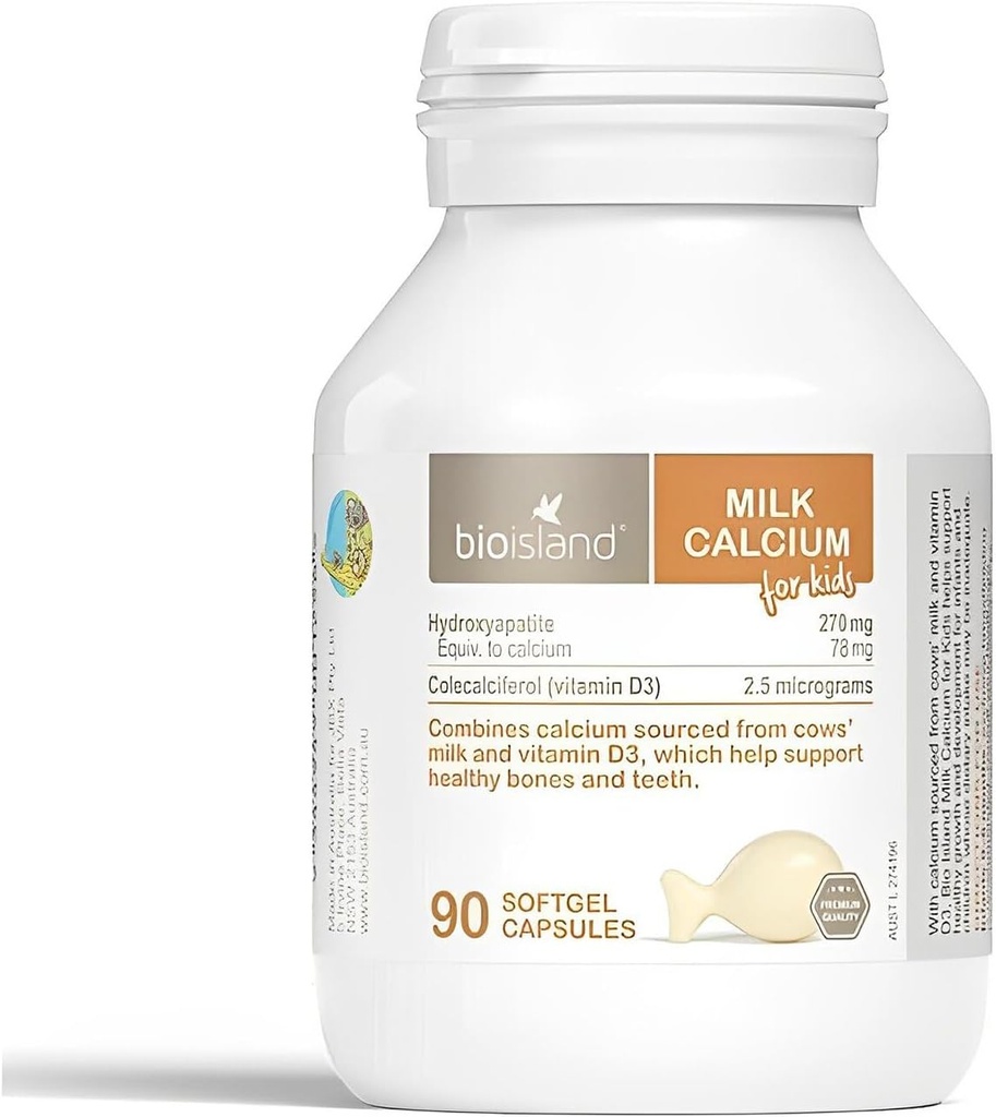 Bio Island Lapte Calciu pentru copii 90 capsule