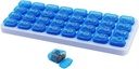 Organizator de pastile lunare, cutie mare de pastile de călătorie 31 zi, zilnic caz de pastile, detinator de pastile Container pentru vitamine, medicamente, supliment, ulei de pește, albastru