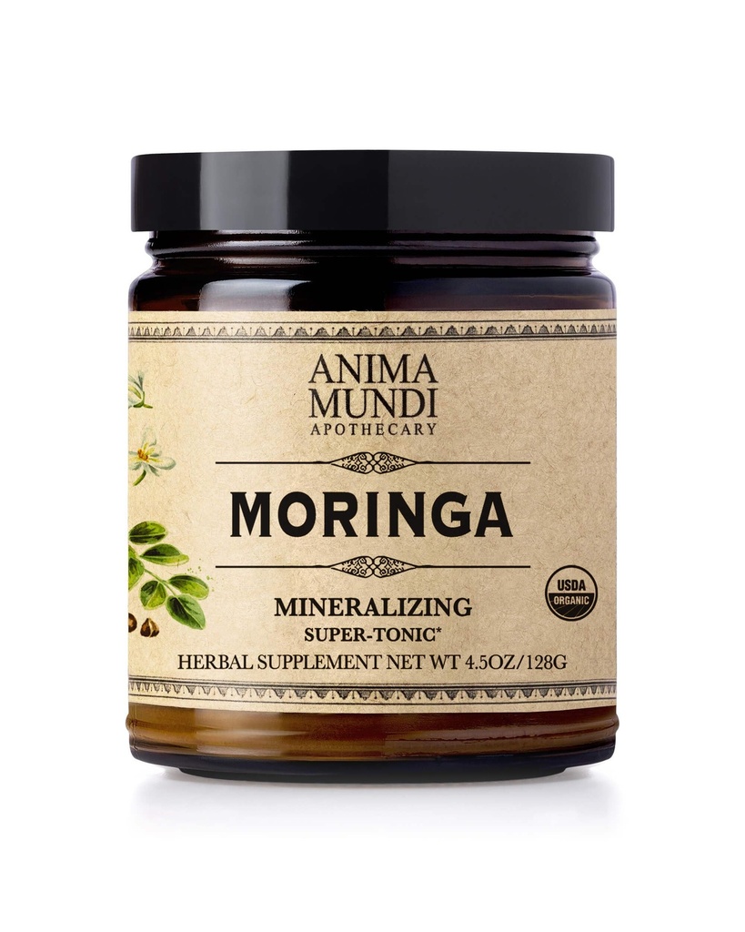 Anima Mundi Apothecariul Moringa Leaf Powder - Superalimente pure din pădurea tropicală organică - Suplimentul de suport energetic, Pulbere verde naturală și non-GMO (6oz / 170g)