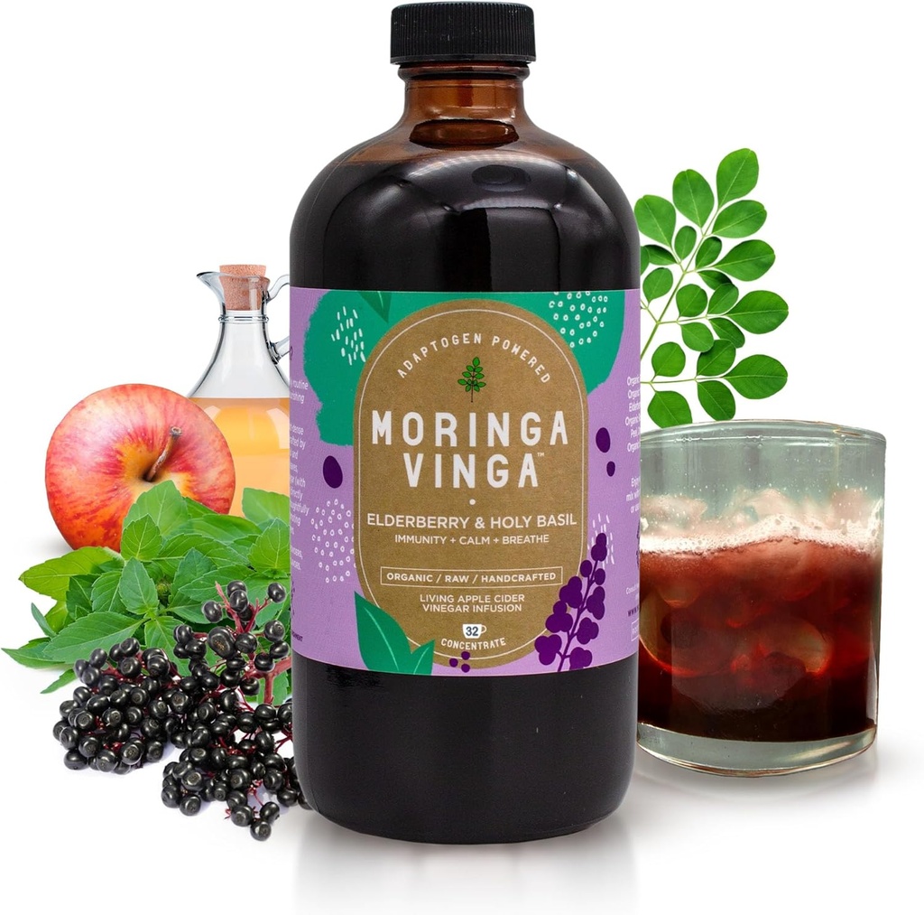 VINGA Organic Elderberry & Holy Basil Moringa Pășune 