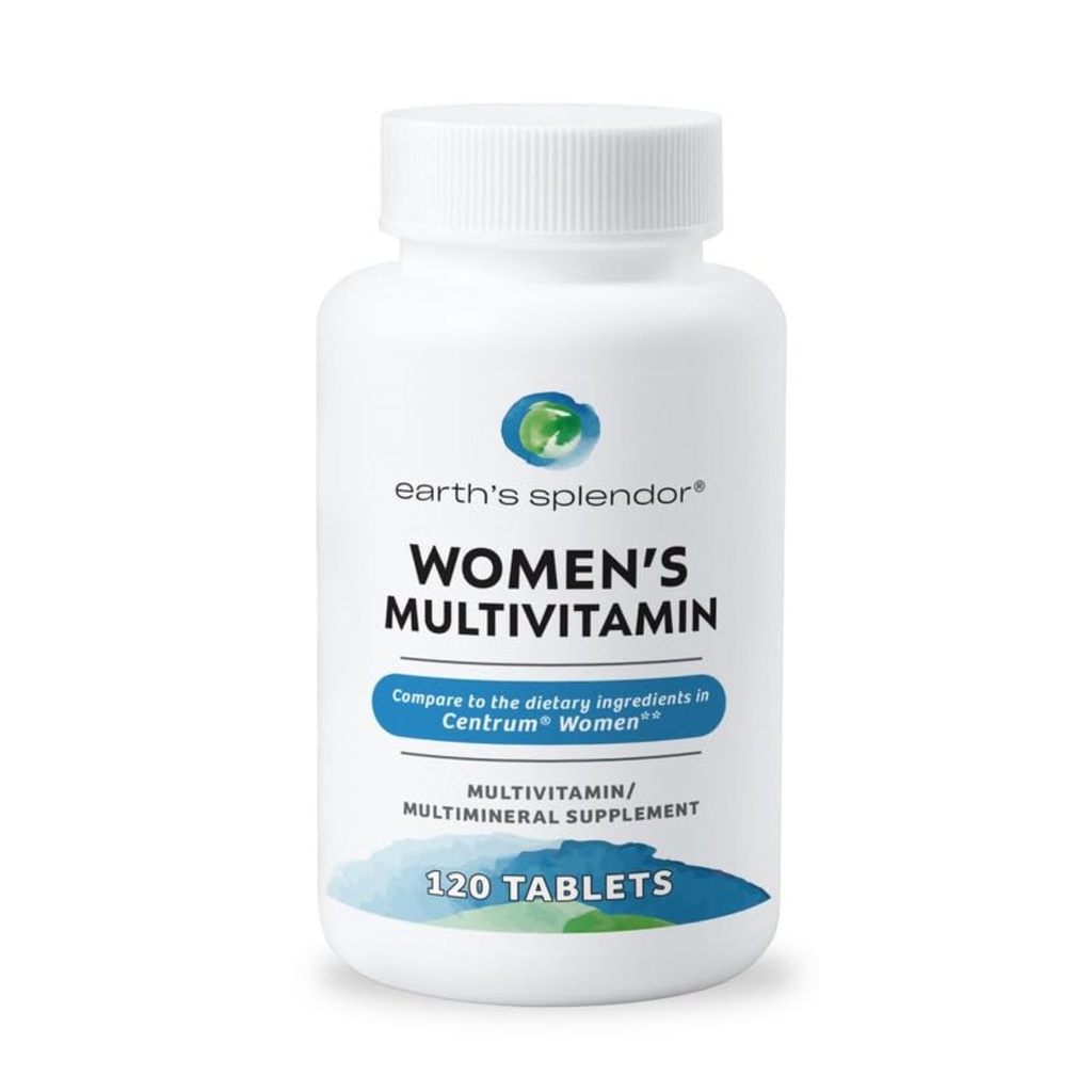 Terra's Splendor Femei's Multivitamine, Total Wellness Supplements, Multimineral Supplements, Helles Support Metabolism, Vitamina B12, Vitamina A, C, D, E, K, B6, Biotin (120 Immune Support Tablets)