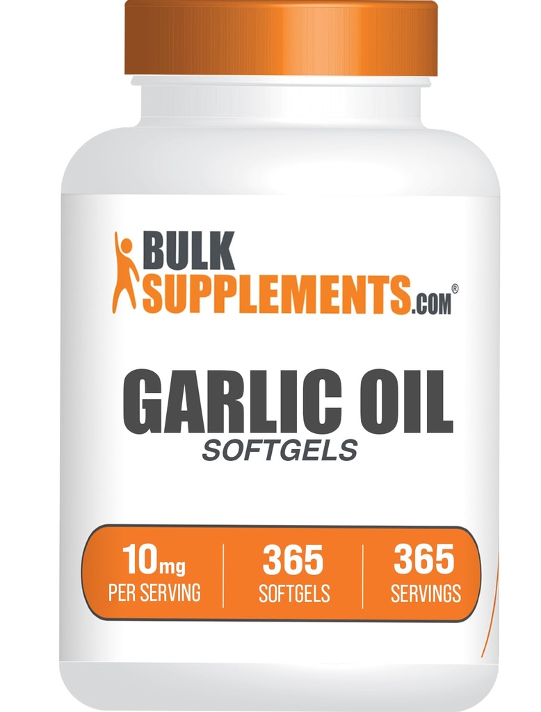 BulkSupplements.com Usturoi ulei Softgels - Aged Usturoi Supliment, Odorless - Gluten Free, 1 Softgel per Serving (10mg), 365 Conte (Pachet de 1)